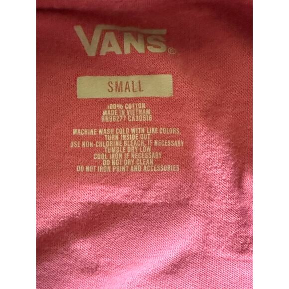 Vans Women's Pink Long Sleeve Cropped T-Shirt Size S - Picture 4 of 8